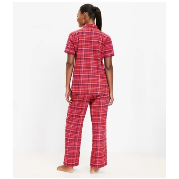 NWT LOFT Ruby Rust red plaid Pajamas large - Picture 3 of 4